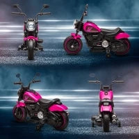 Moto Elettrica per Bambini 18-36 Mesi con Rotelle e Fanale, 76x42x57 cm, Rosa e Nero