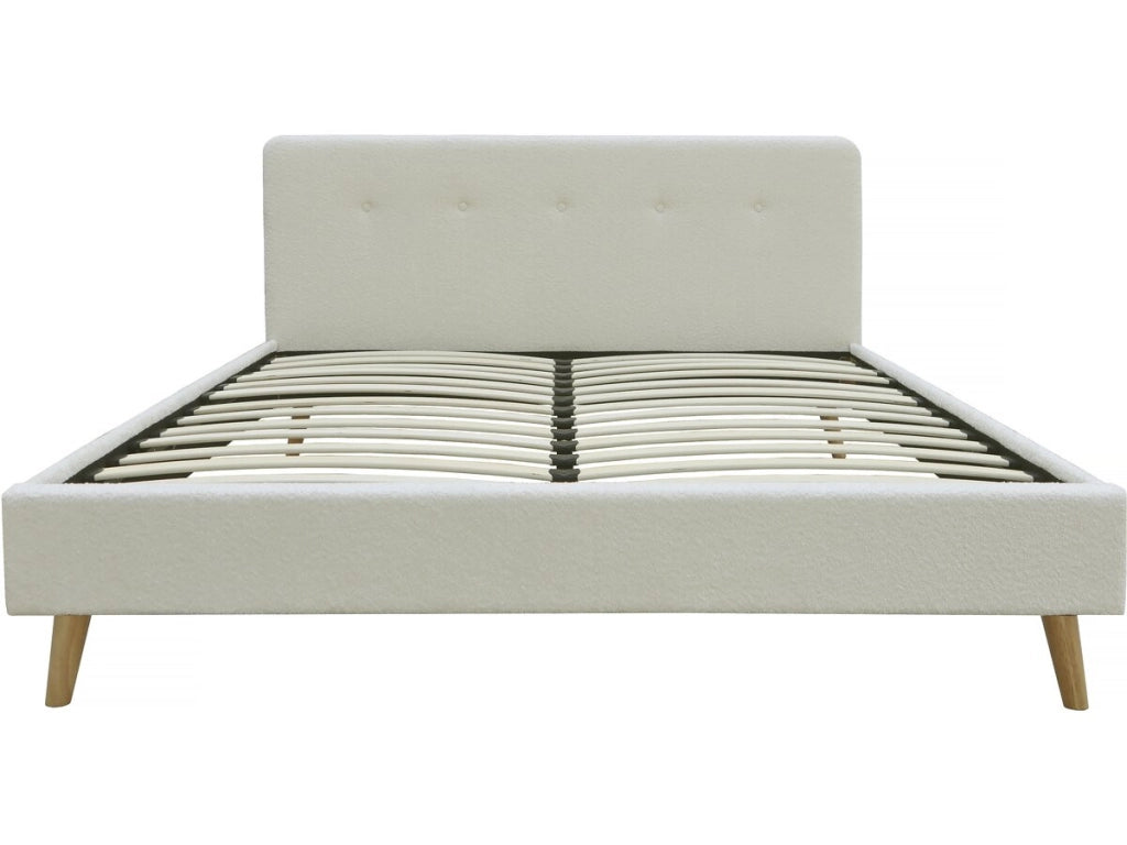 Letto in tessuto riccio "Nemo" 160x200 - Crema