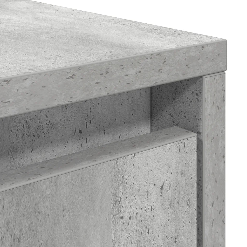 Tavolino da Salotto con Cassetti Grigio Cemento 70,5x70x40 cm