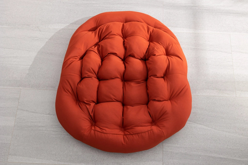 Sedia a dondolo da esterno 78x106x90 cm in acciaio arancione per terrazza e giardino
