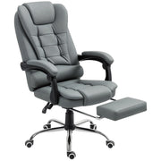 Sedia Ergonomica Reclinabile con Poggiapiedi ¨C Zephmum ¨C Grigio Similpelle