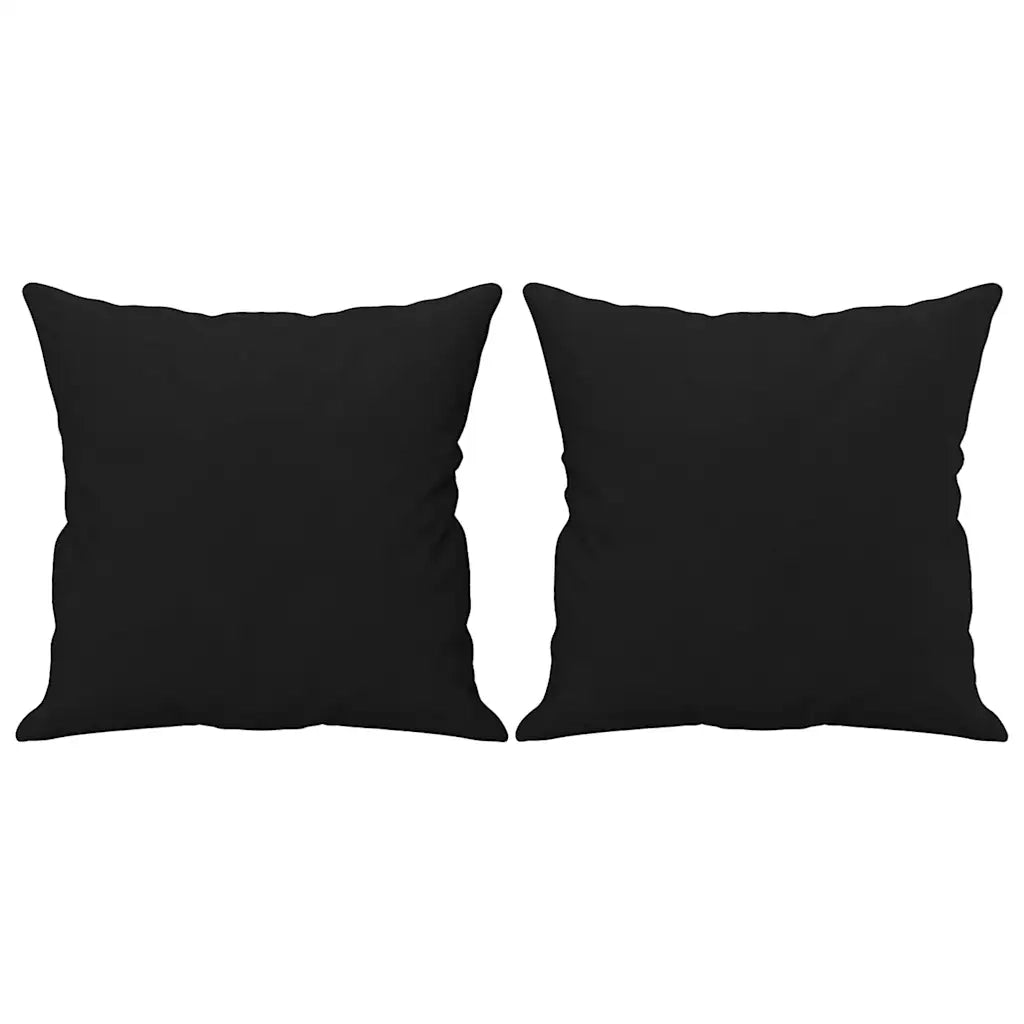 Divano a 2 Posti con Cuscini-Sofa 2 Posti con Cuscini Nero 140 cm Tessuto Microfibra