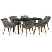 Set da Pranzo per Giardino con cuscino 7 pcs Grigio polyrattan 3261688