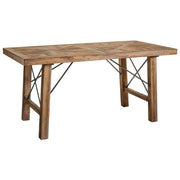 Tavolo da soggiorno in legno e metallo marrone 160x80x77,5h