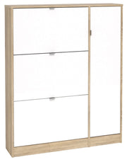 1pz kit scarpiera 3 ribalte +1 anta 102x24x125 rovere bianco cod:ferx.93353