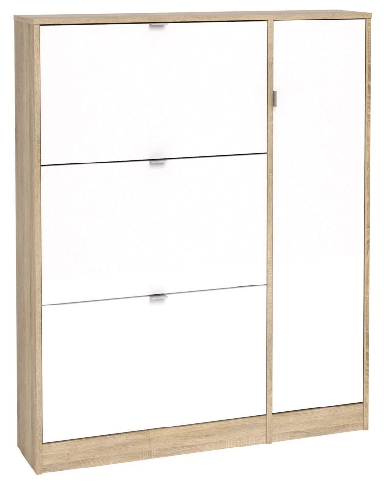 1pz kit scarpiera 3 ribalte +1 anta 102x24x125 rovere bianco cod:ferx.93353