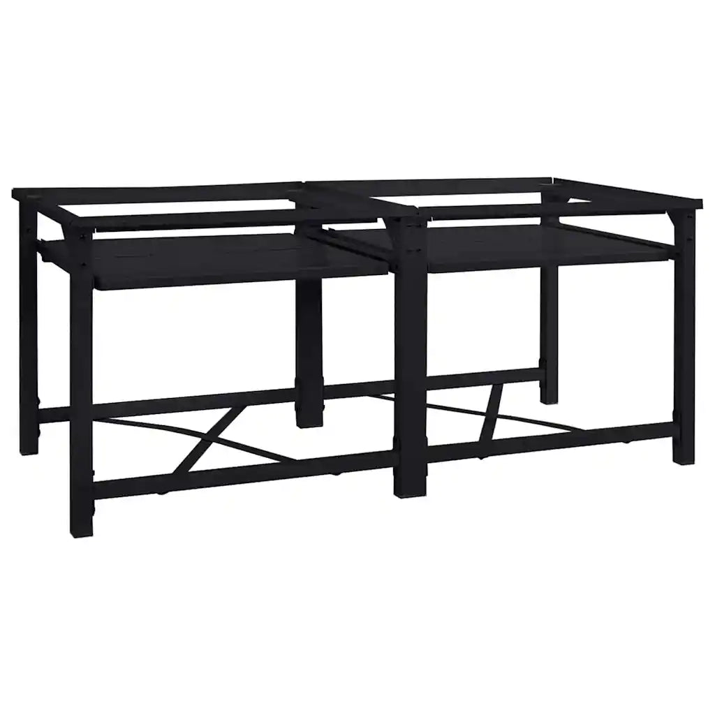 Pedestallo per Lavatrice 2 pcs Nero 120 x 56 x 52 cm Acciaio 42022038