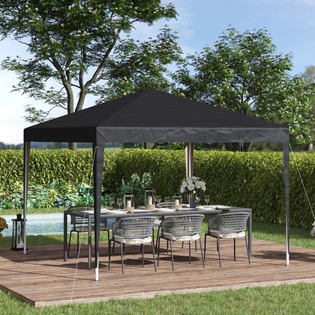 Padiglione circa 3x3m gazebo pieghevole impermeabile stabile e impermeabile per l'inverno protezione UV tenda da giardino pieghevole con borsa gazebo da giardino per campeggio nera