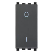 Interruttore bipolare vimar 16ax 250v con tasto illuminato e sostituibile *** colore grigio, confezione 1