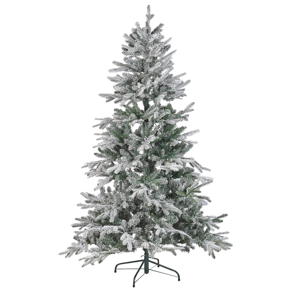 Albero di natale artificiale bianco sintetico 180 cm innevato pre innevato con neve rami innevati led lucine natalizie