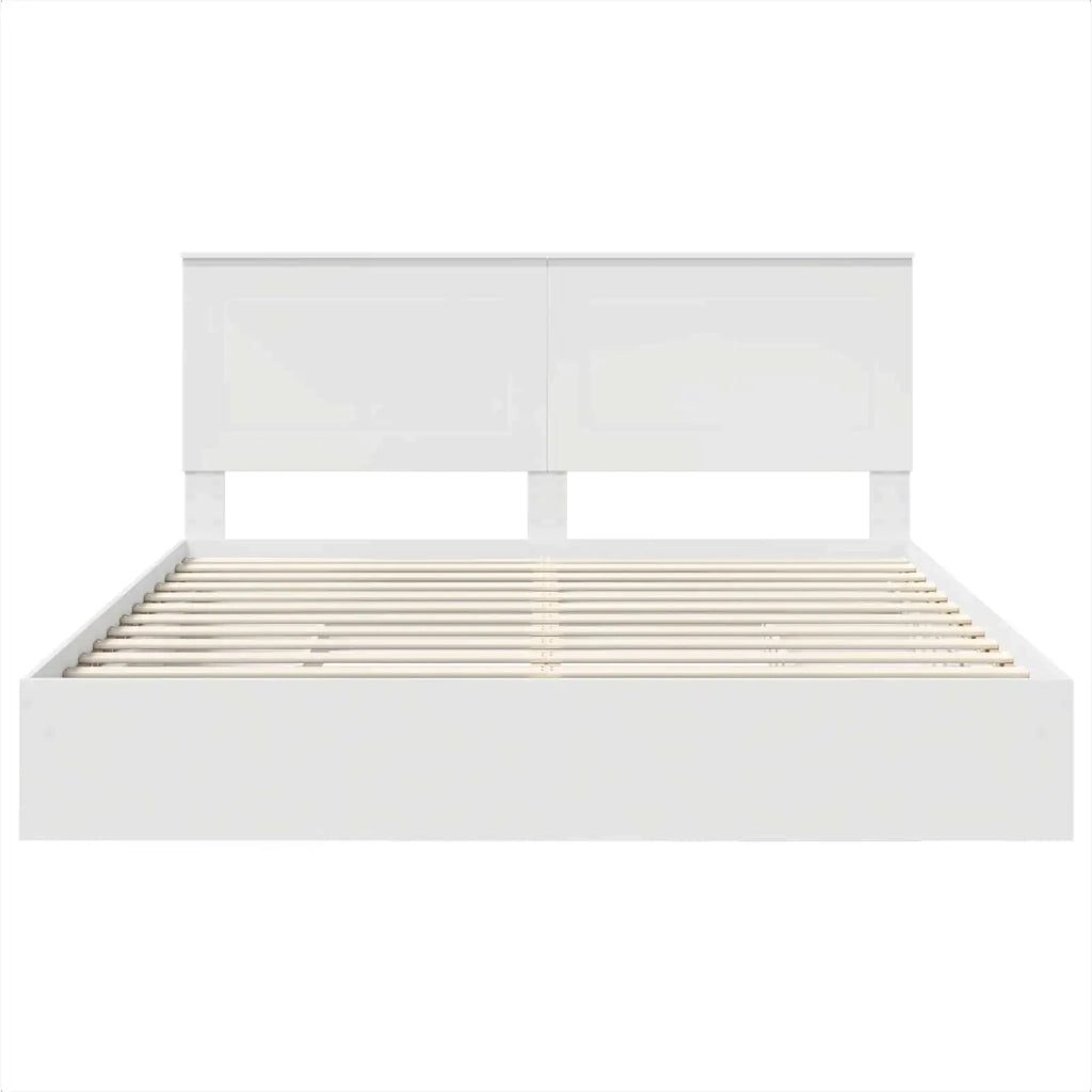Letto con Contenitore Bianco 180 x 200 cm Legno multistrato