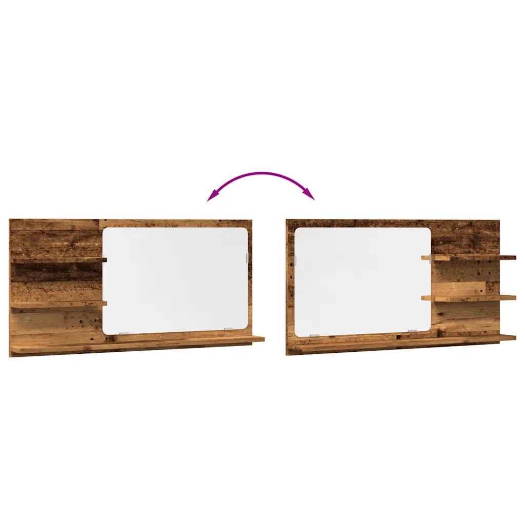 vidaXL Mobile da Bagno Legno Antico 90x11x45 cm in Truciolato