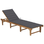 Lettino prendisole sedia a sdraio lettino prendisole letto da giardino mobili da giardino mobili da esterno pieghevoli con cuscino legno massello di acacia 02_0012849