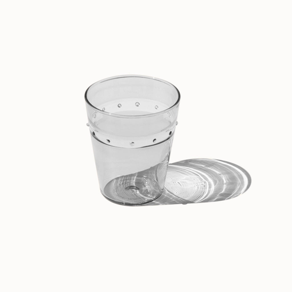 Zafferano Bicchiere A Pallini Tumbler in vetro borosilicato soffiato a mano set da 4 pezzi colore Grigio per un'estetica tavola di alta qualità
