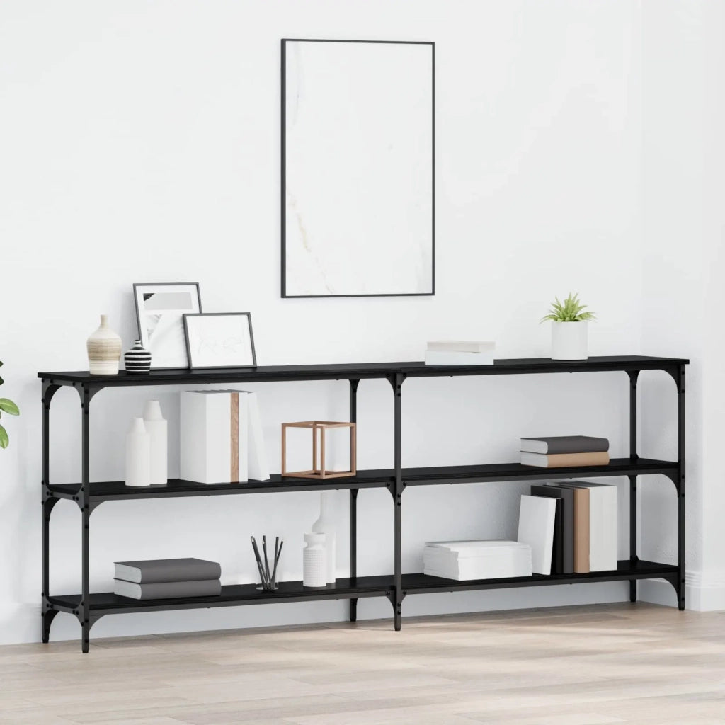 Tavolo consolle Rovere nero 200 x 29 x 75 cm 871321
