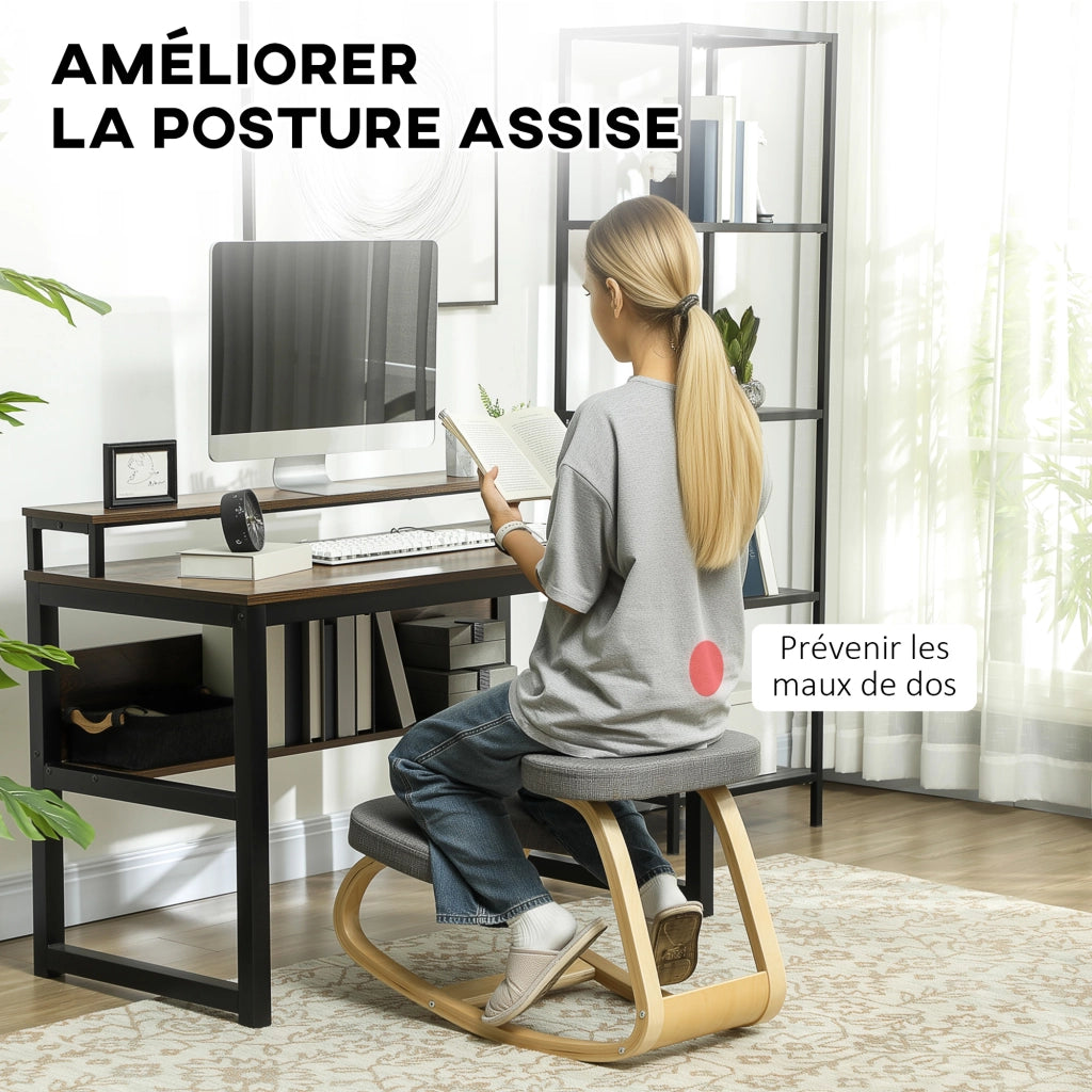 Sedia ergonomica a ginocchia ¨C Minimal ¨C Grigia in legno
