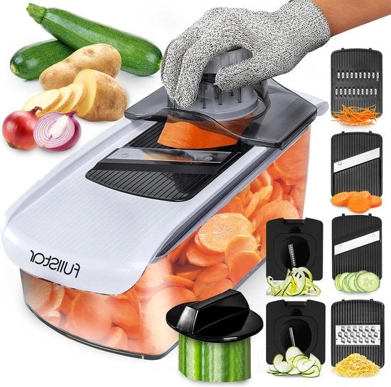 Mandolina Professionale 6-in-1 - Snidorecuperatore Planta - Snidorecuperatore a Spirale - Mandolina Manuale per la Cucina - Snidorecuperatore di Patate - Snidorecuperatore di Cibo
