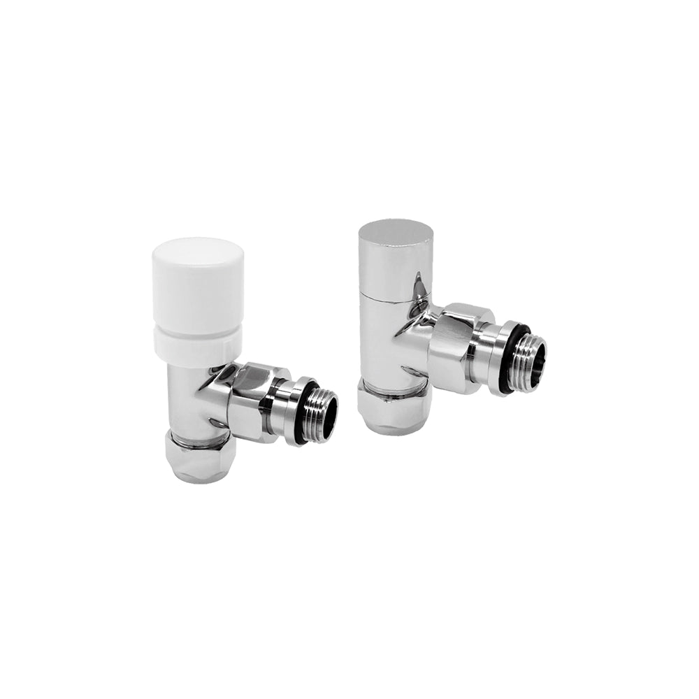 Kit valvole con detentore, raccordi per multistrato 16x2 e testa termostatica cromato