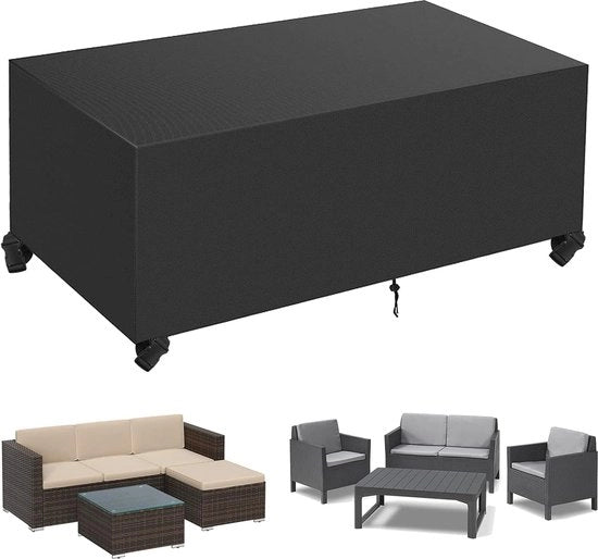 Copertura per mobili da giardino, impermeabile, copertura, mobili da giardino, resistente all'inverno, resistente al tempo, resistente ai raggi UV, tessuto 420D Oxford, sacco di protezione per tavolo da giardino, divano da giardino (270 x 180 x 90 cm)