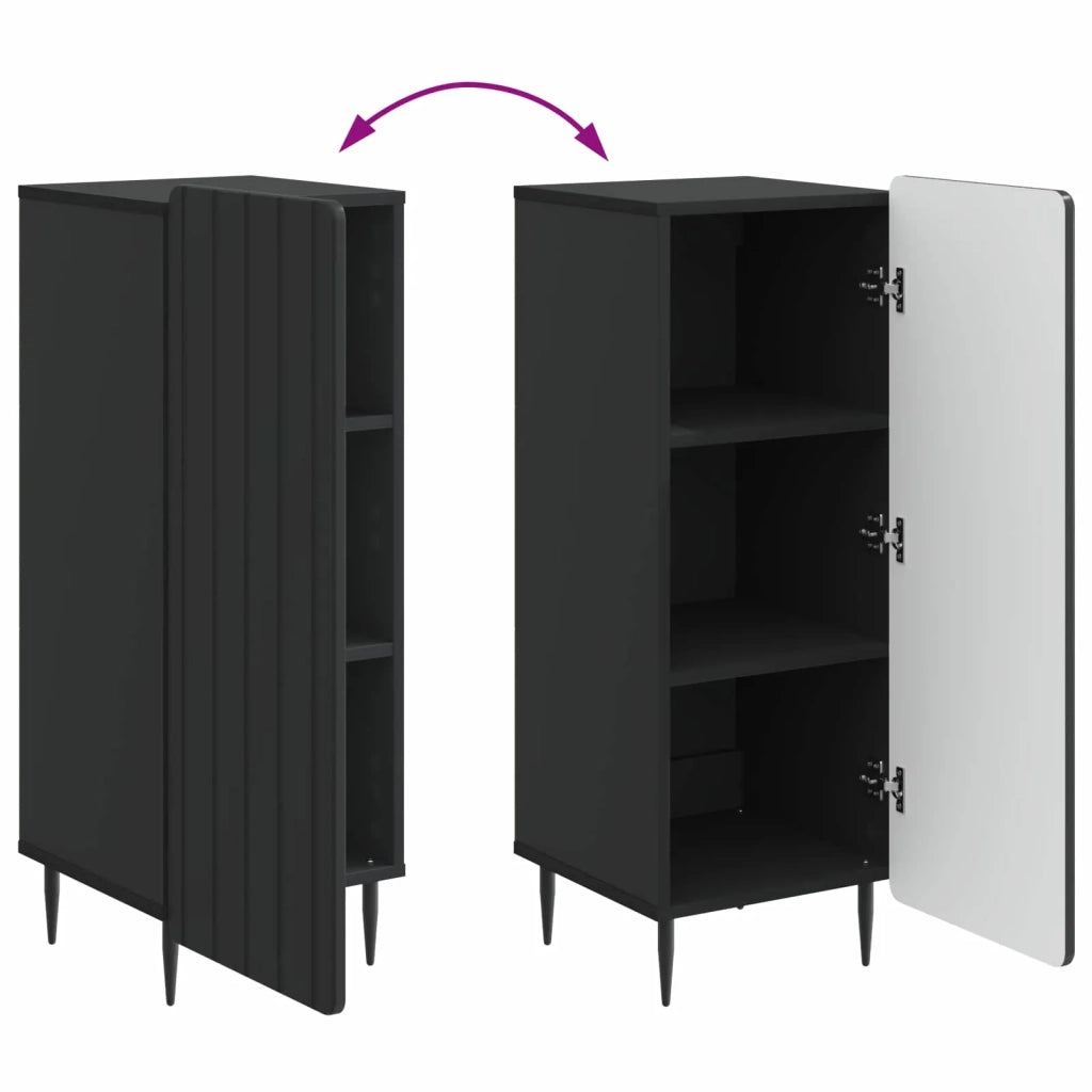 Credenza Nero 34,5 x 33 x 92 cm Legno ingegnerizzato