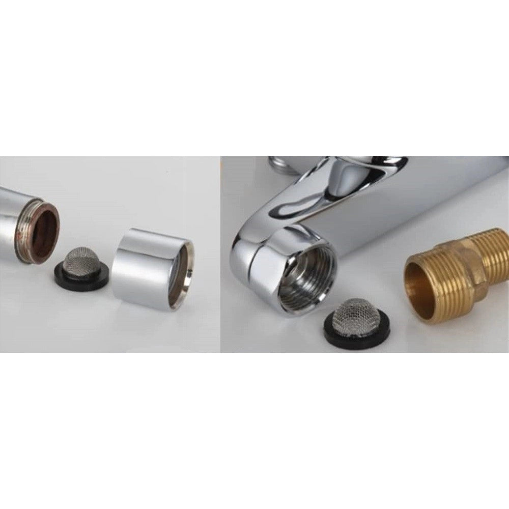 Trade Shop - Set 6pz Guarnizioni In Gomma Nera Con Filtro A Rete Convessa In Acciaio 1/2 52445 -