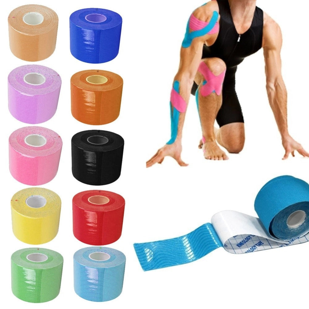Trade Shop - Rotolo Tape Kinesiologia Kinesio Nastro Elastico Per Supporto Muscolare Sport -