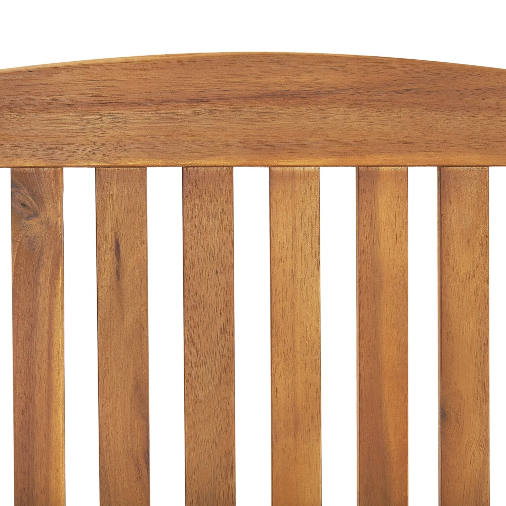 Set di 2 sedie da giardino in legno di acacia chiaro con cuscini blu pieghevole in stile rustico resistente ai raggi UV