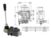 Distributore monoblocco in ghisa 1 leva 3/8 tipo ML predisposto per carry over - 80006