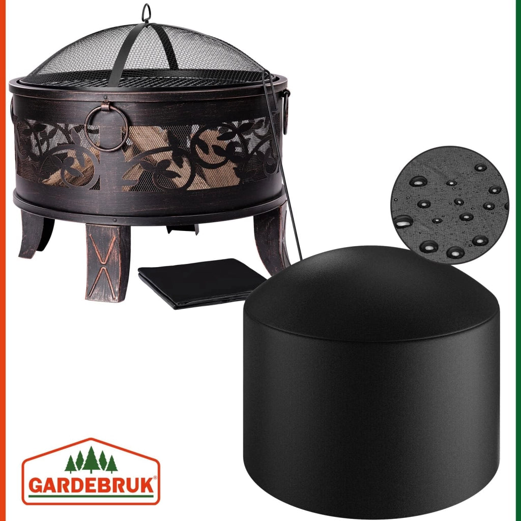 Braciere Rotondo Ø 67cm Acciaio Parascintille Attizzatoio Bracieri da Esterno Giardino