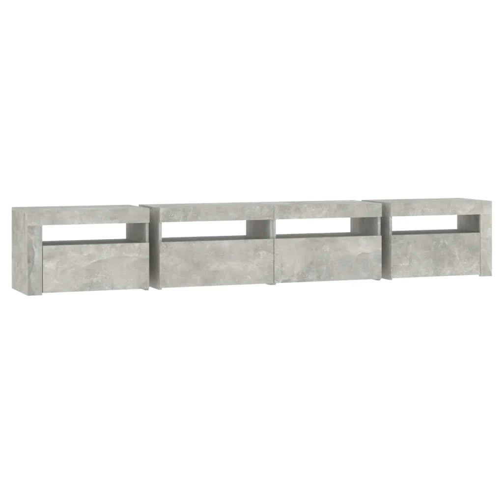 Mobile TV multimediale scaffale TV credenza mobile TV sala da pranzo soggiorno camera da letto con luci LED 240 x 35 x 40 cm grigio 02_0026565
