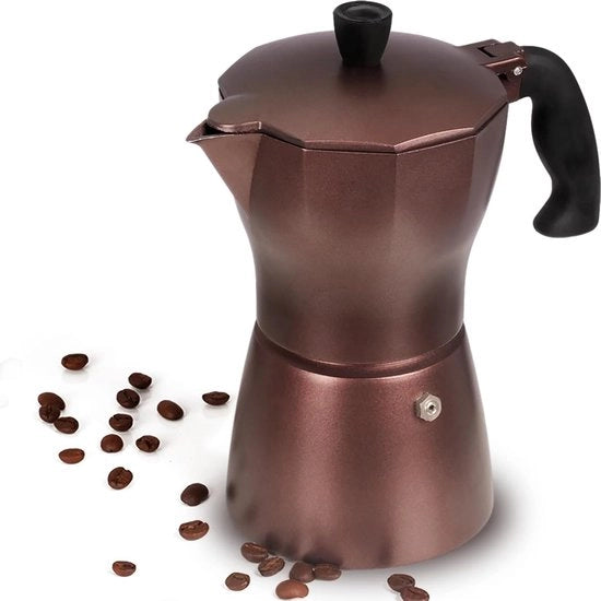 Macchina per espresso in acciaio inossidabile con coperchio trasparente e manico isolato