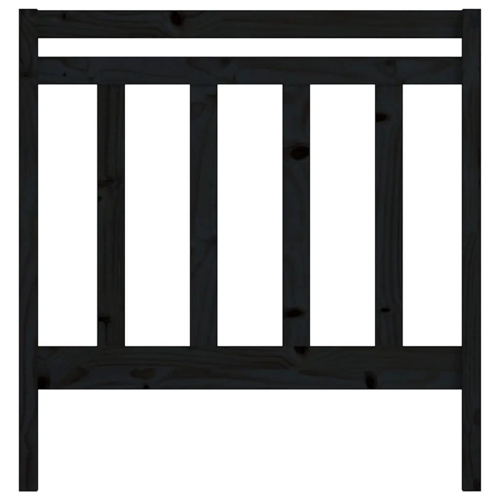 Testiera per Letto Nera 81x4x100 cm in Legno Massello di Pino
