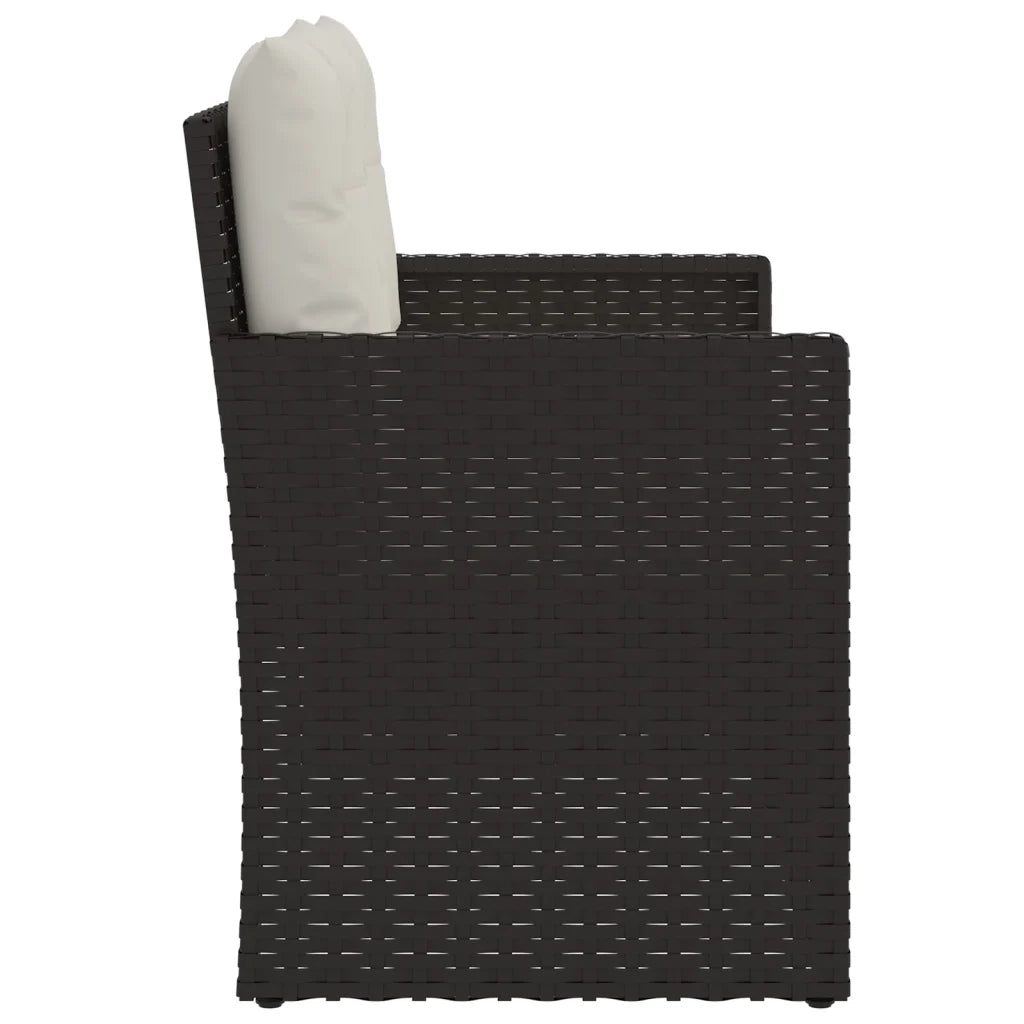 Panca da Giardino con Cuscini Nera 105 cm in Polyrattan 362318