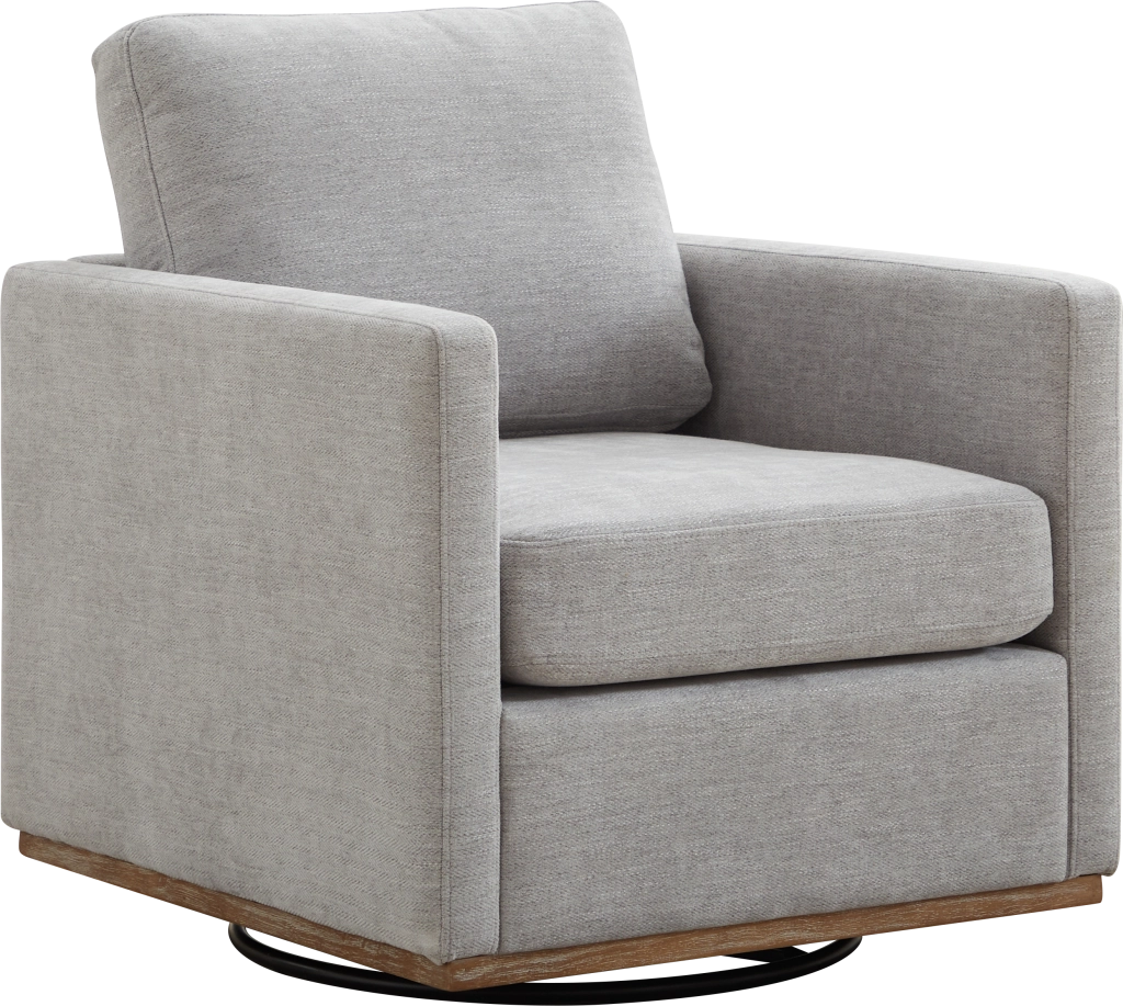 Poltrona Girevole Imbottita con Braccioli ¨C MINIMAL ¨C Grigio, Tessuto, Design Moderno