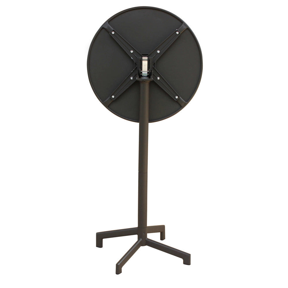 Tavolo Alto Vega Ø60x102 h cm in Acciaio Taupe