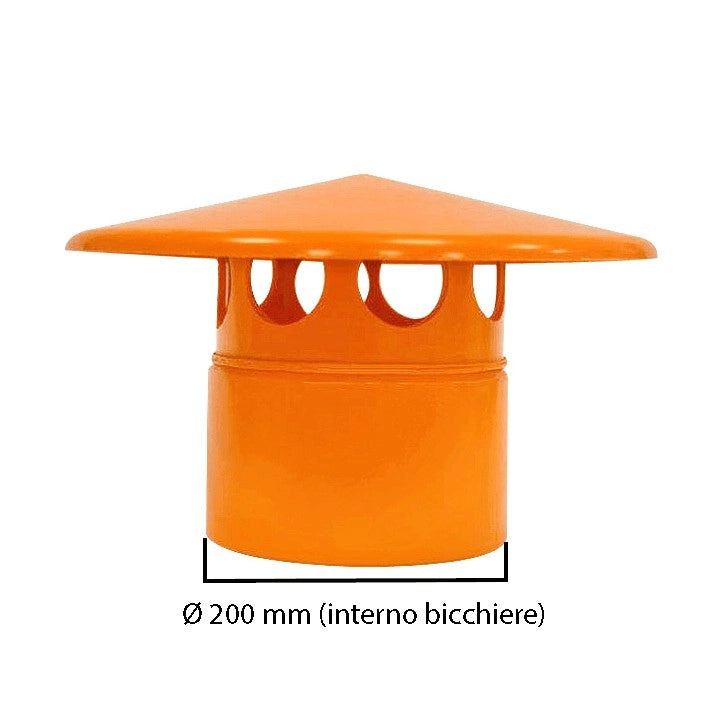 Testa esalatore  in pvc : Colore - Arancio, Diametro - 200