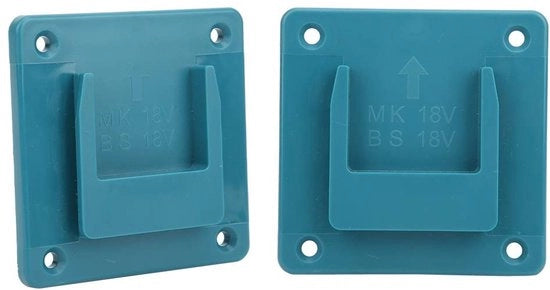 Supporto per attrezzi a muro - Alloggiamento per strumenti - Supporto per strumenti a muro - Bevestimenti per 18V - Adatto per trapano - 2 pezzi - Ciano