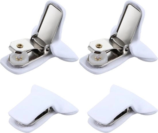 Accessori per letto 4 pezzi - Bianco - Prevenire movimenti del letto - Accessori per biancheria da letto - Clip di fissaggio