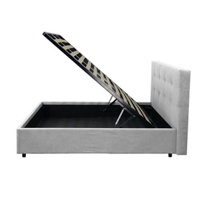 Letto singolo con contenitore Ascoli 102x210x124H tessuto Enjoy grigio