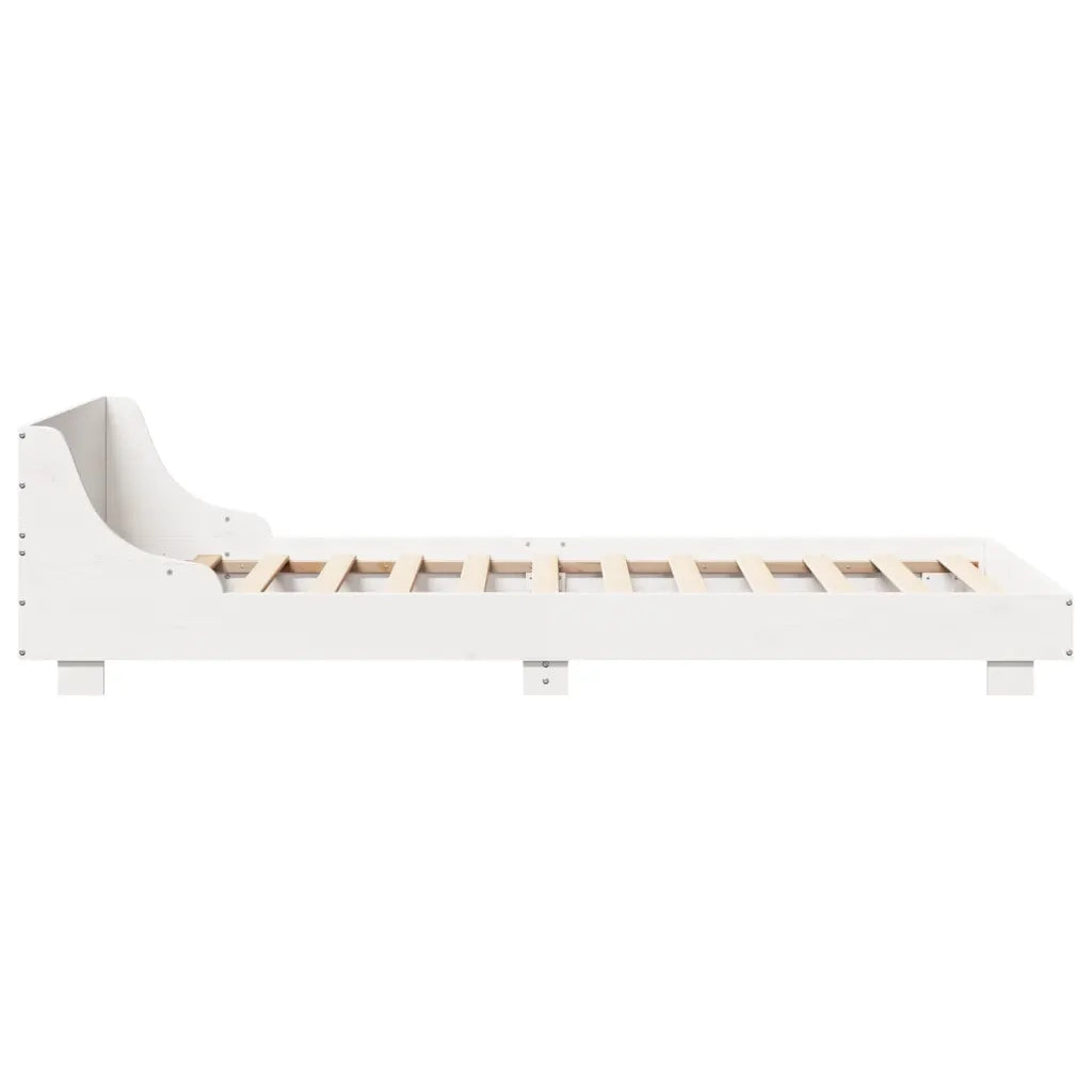 Giroletto senza Materasso Bianco 100x200 cm Legno Massello Pino