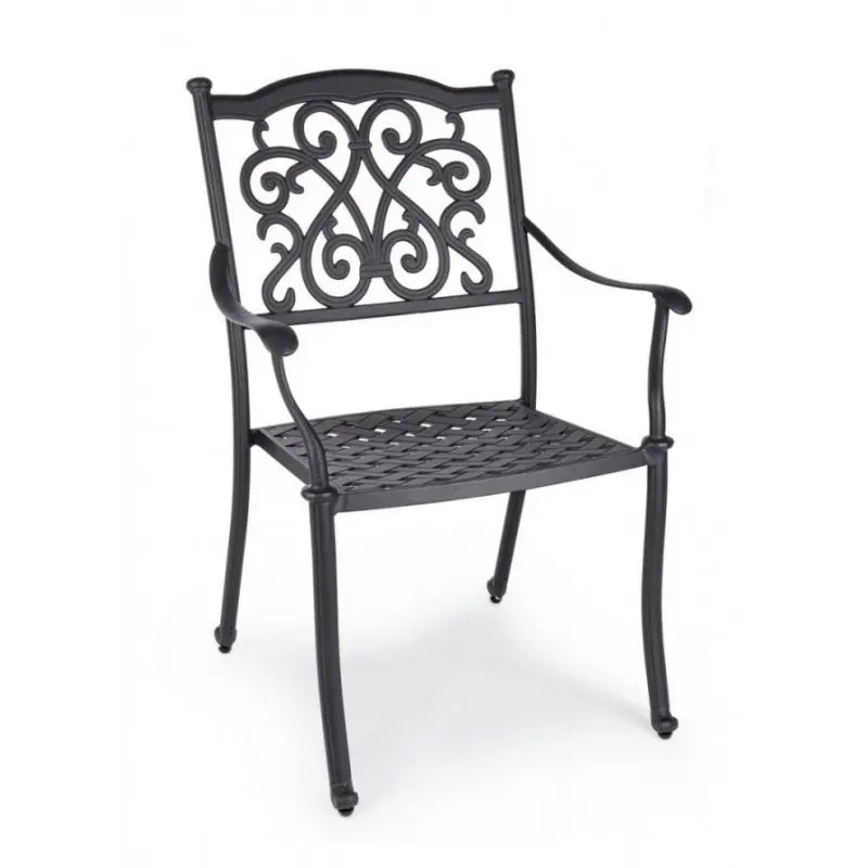Set 4 sedie Ivrea in alluminio antracite cm 65x60x92h