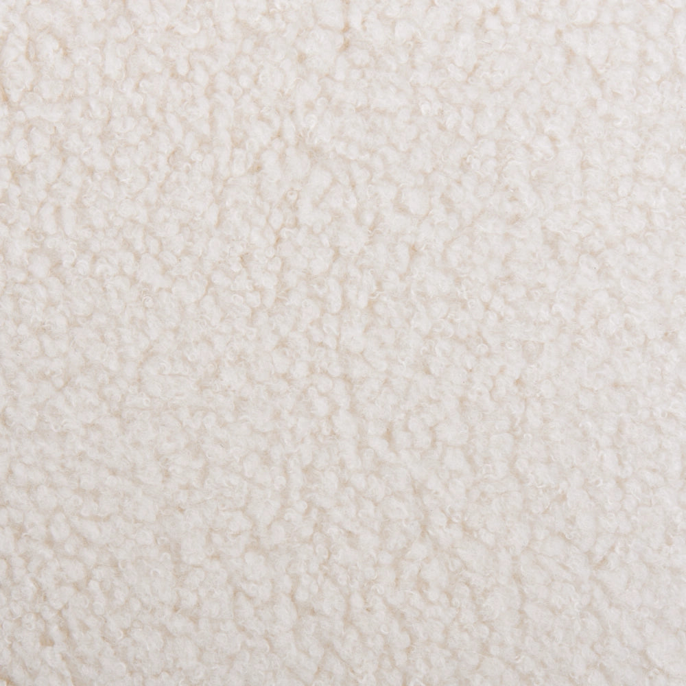 Poltrona bianco sporco con rivestimento in bouclé design retrò gambe in legno per soggiorno