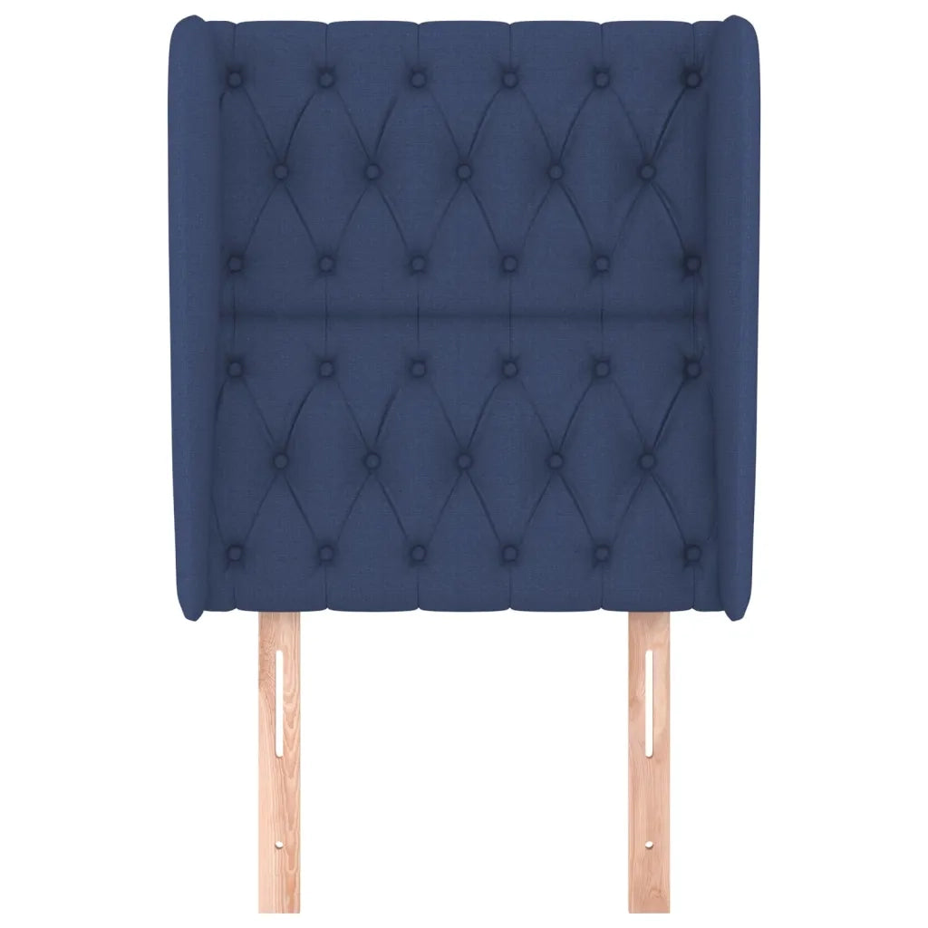 Testiera | Testata ad Orecchio Blu 83x23x118/128 cm in Tessuto