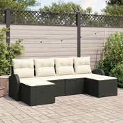 Set Divano da Giardino 6 pcs Nero Rattan in Polipropilene 3346147