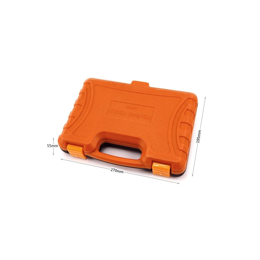 Trade Shop - Set Chiavi A Bussola Con Cricchetto 53 Pezzi Chrome Vanadium In Valigetta -