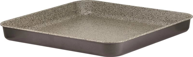 HAPPY STONE 2PZ TEGLIE QUADRATA BASSA PIZZA 40X40XH4 CM CON RIVESTIMENTO ANTIADERENTE E ANTIGRAFFIO