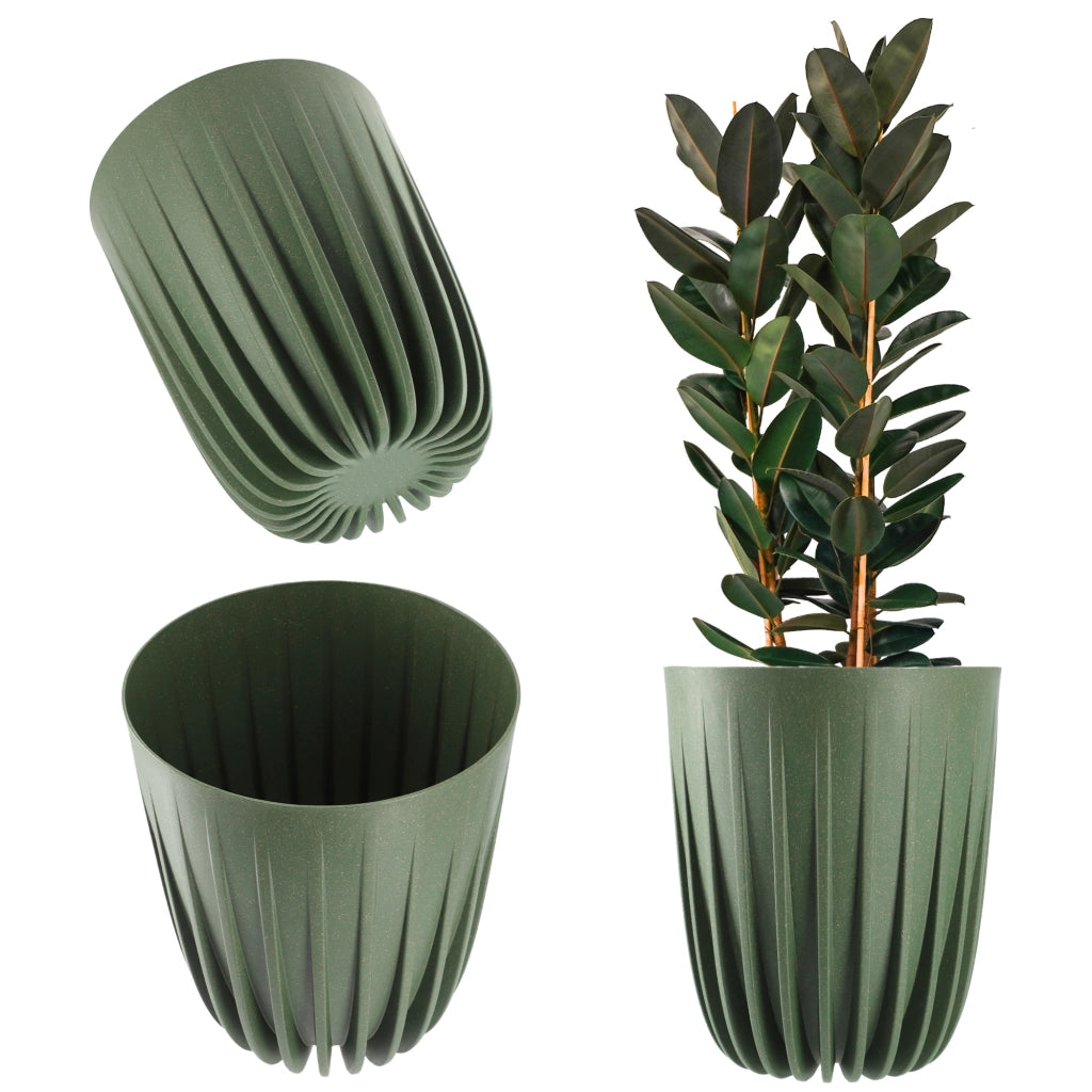 Vaso da fiori KADAX con inserto, rotondo, 19x22,5 cm, con coperchio in plastica.