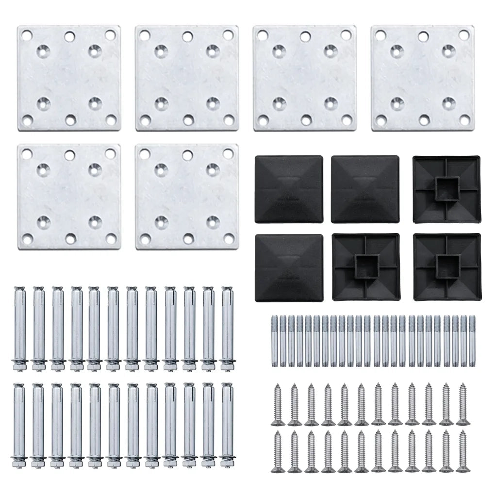 Set Pannelli di Recinzione in WPC 872x105 cm Nero 3070450