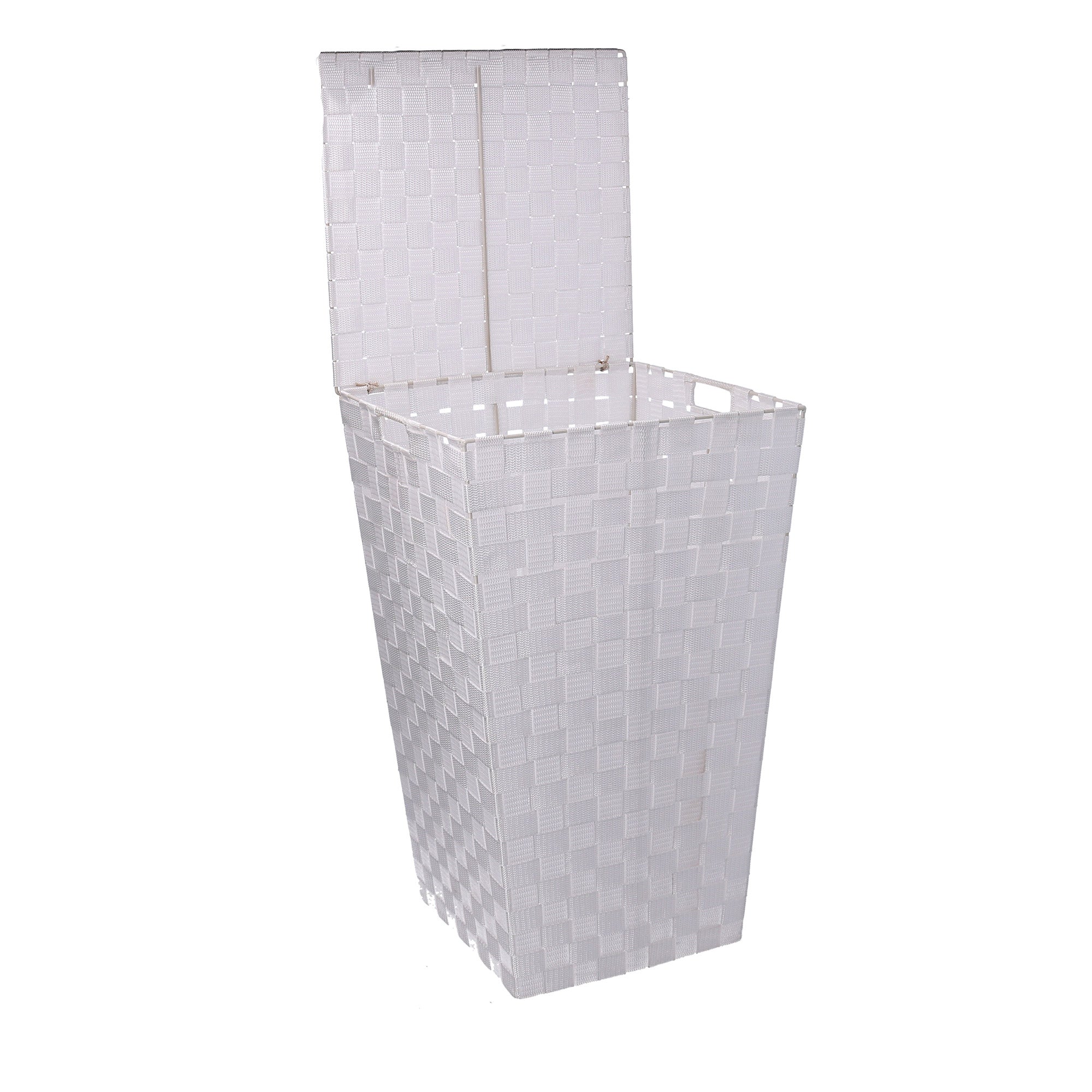 Cesta Portabiancheria Quadro 33x33xh53 cm in Poliestere Bianco