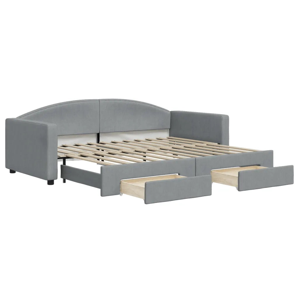 Divano Letto Estraibile Cassetti Grigio Chiaro 90x200cm Tessutocod mxl 82717